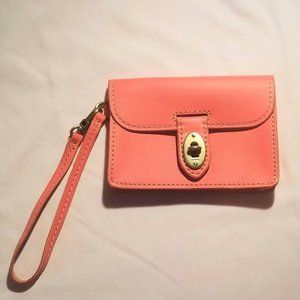 NEW Coral Fossil Keyhold Wristlet Clutch
